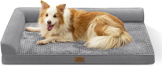 COZY KISS Orthopedic Dog Bed Washable for Extra Large Dogs, XL Grey