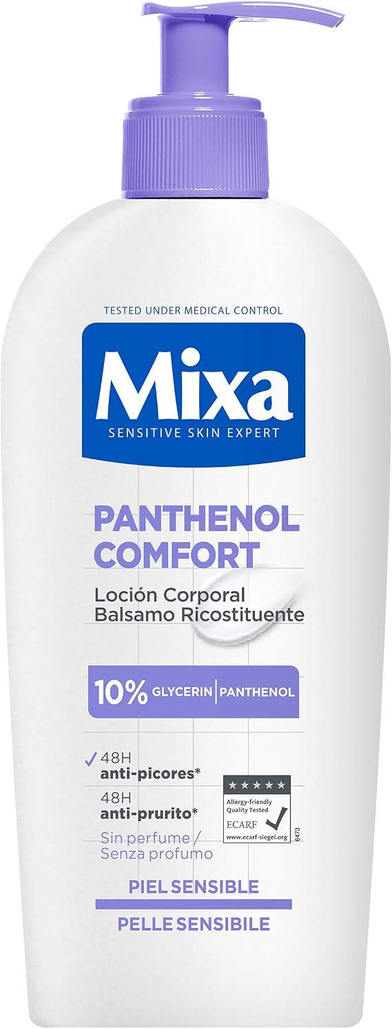 Mixa Panthenol Body Lotion XXL, Itch-Relieving and Soothing Balm, with Panthenol and Vegetable Glycerine, for Sensitive, Sensitive Skin, Reduces Itching, Mixa Panthenol Comfort, 400 ml