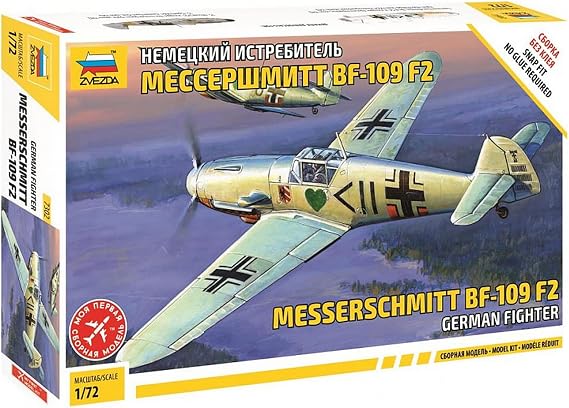 Zvezda 1:72 WWII German Fighter Messerschmitt BF-109F2 Model Kit