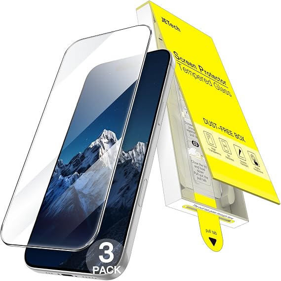 JETech Screen Protector for iPhone 16, 3-Pack