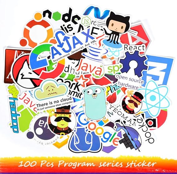 100 Programming Sticker Programs Language Internet Software Decal Stickers for Geek Notebook Computer Laptop