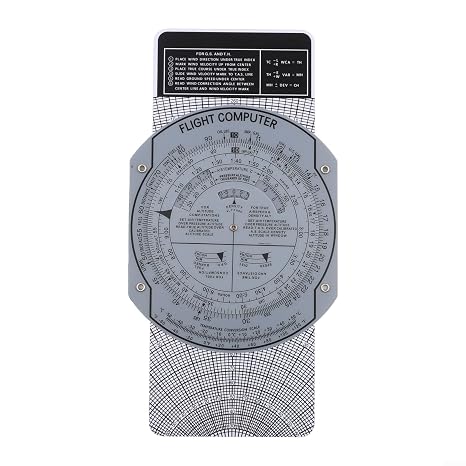 Flight Computer E6B for Aviation Plotter Sliding Regulator for Pilot Training and Flight Navigation with Reliable Measuring Functions