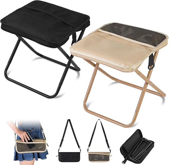 Meng Jiaran 2Pcs Portable Foldable Backpack Stool for Camping