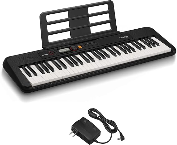 Casio Electronic Keyboard, Casiotone CT-S200BK Black 61 Keys, Lightweight & Compact, Portable Pop Design, Dance Music Mode