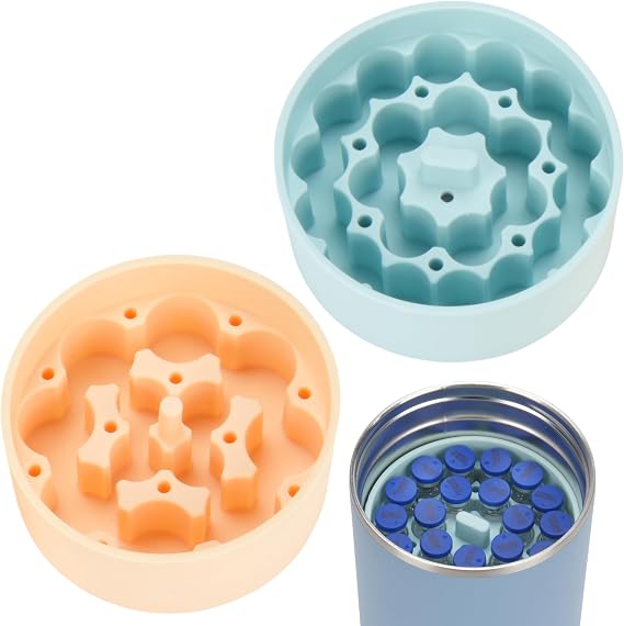 2パックバイアルストレージインサート 32オンスHydrapeakフードジャー用 - 3ml/5mlのバイアル、食洗機対応のペプチドオーガナイザー、旅行、ウェルネス、冷蔵庫用バイアル/ジャーは含まれていません