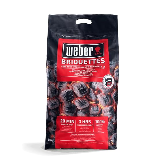 Weber 17591 - Barbekü için Kömür Briketleri, 8 kg [Enerji Sınıfı A]