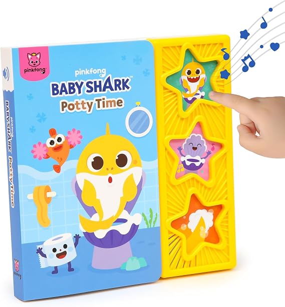 Pinkfong Baby Shark Potty Time 3 Button Sound Book - Essential Potty Training Toy for Toddlers, Interactive Musical Learning & Nursery Rhymes, Perfect for Bathroom Habit Building - PFNSB014