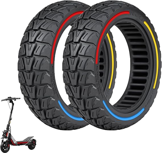 70/60-7.5 Solid All-Terrain Tyre for Segway Ninebot G3/ZT3/ZT3 Pro Honeycomb Tires Non-Slip Replacement Wheel for Electric Scooter Accessories (Tricolor for 2 PCS)