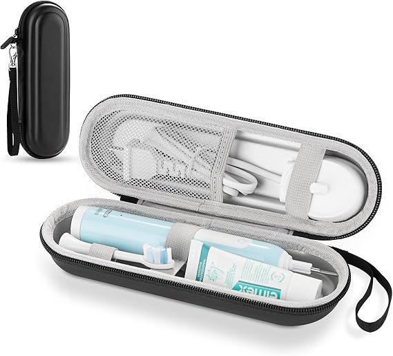 Toothbrush Travel Case for Oral-B/Oral-B Pro/Philips Sonicare Electric Toothbrush, Portable Travel Toothbrush Case (Black)