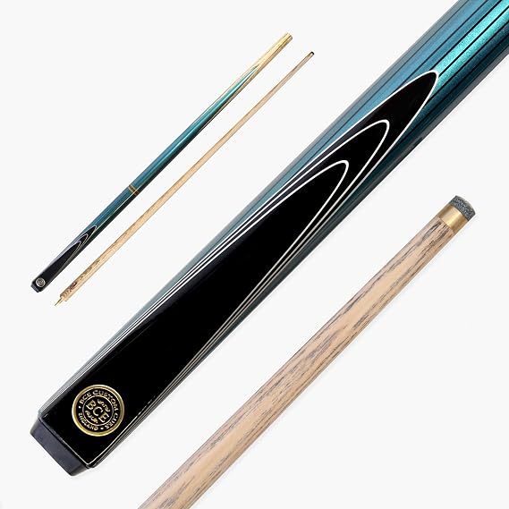 BCE BLUE Pinstripe 2 Piece Ash Snooker Pool Cue - 9.5mm Tip