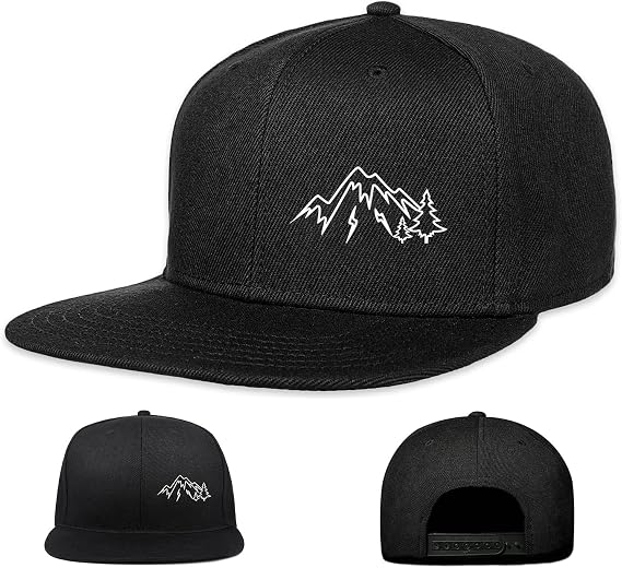 Snapback Hats for Men Flat Bill Black Custom Snap Backpack Hat for Men