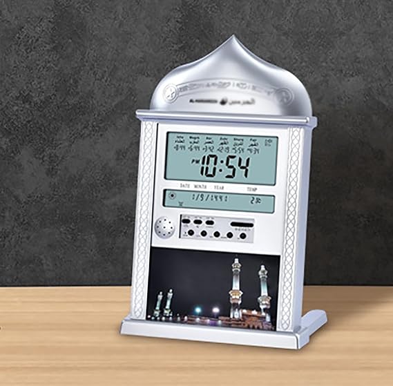 Azan Clock, Prayer Clock, Mouslin Wall Clock, LED Prayer Clock with Remote Control, 5 Sets Azan Time Reminder, Temperature Function, For Home/Office/Mosque