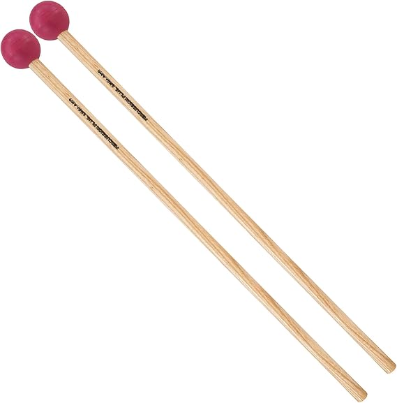 Percussion Plus PP080 Professional Xylophone Mallets - Hard Rubber,Red