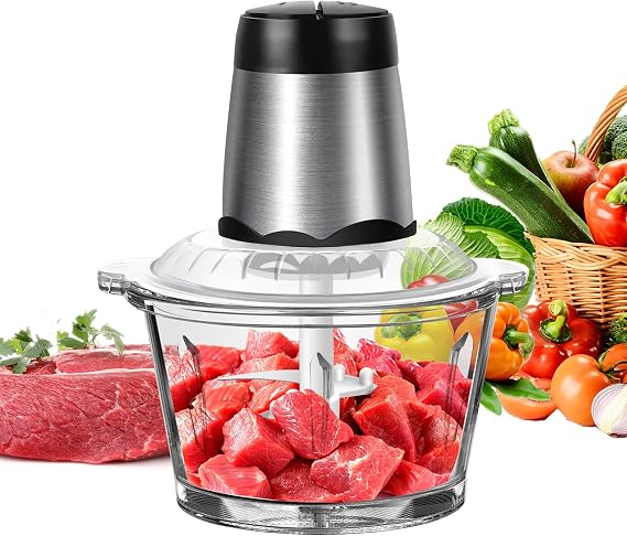 Food Processor Electric Food Chopper Grinder 2L 2 Speed Meat Fruit Food Grinder