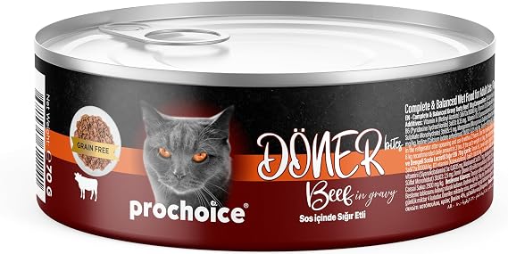 Prochoice Döner Beef, Sos İçinde Sığır Etli Tam & Dengeli Yetişkin Kedi Maması 70 gr x 12 adet