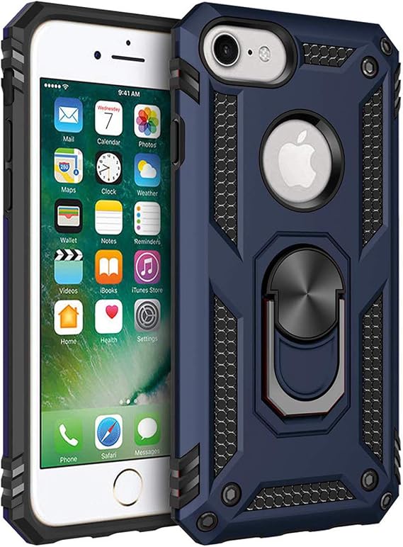 Microsonic Case for Apple iPhone 6S Plus Military Ring Holder Navy Blue [Case Compatible with iPhone 6S Plus - Navy Blue]