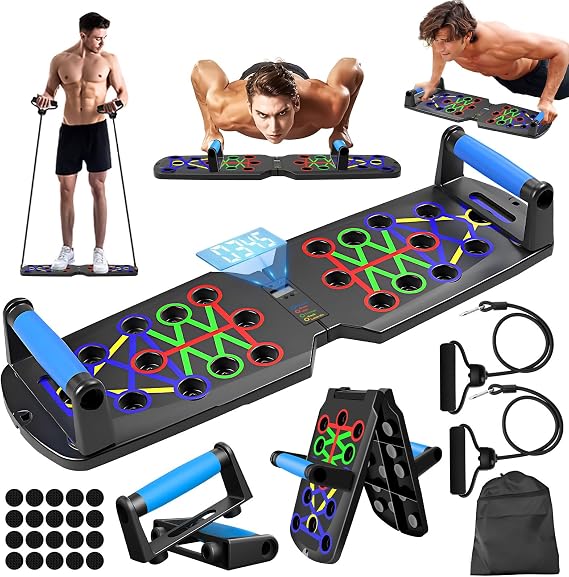 Push Up Board, 26-in-1 Multi-function Press Up Board Exercise Equipment for Home Use, System Fitness Floor Chest Muscle Exercise Professional Equipment Burn Fat for Men Women Gifts