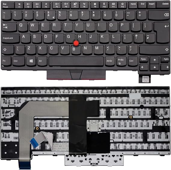 New Keyboard Replacement For Lenovo Thinkpad T480 Compatible PN: 01HX447 01HX487 01AX516 01HX527 01AX598 Laptop Non-Backlit UK Layout Keyboard QWERTY Black Mouse Pointer With Frame (NON-BACKLIT)