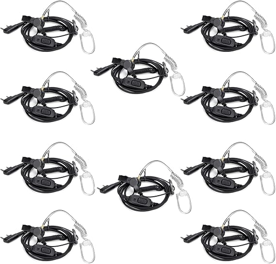 Retevis 監視イヤホン コイルコード H-777 H-777H RT68H RT22 RT68 RT21 RT86A用 Pxton Baofeng BF-888S BF-T26 ケンウッド トランシーバー マイク付きトランシーバー イヤホン 10個パック