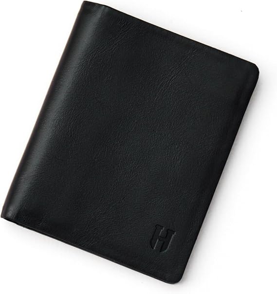 HELMBROOK London Minimalist%100 Hakiki Deri Erkek Cüzdanı, El Yapımı, RFID Korumalı, 6 Kartlıklı İnce Dikey Bifold Cüzdan, Hediye Kutulu
