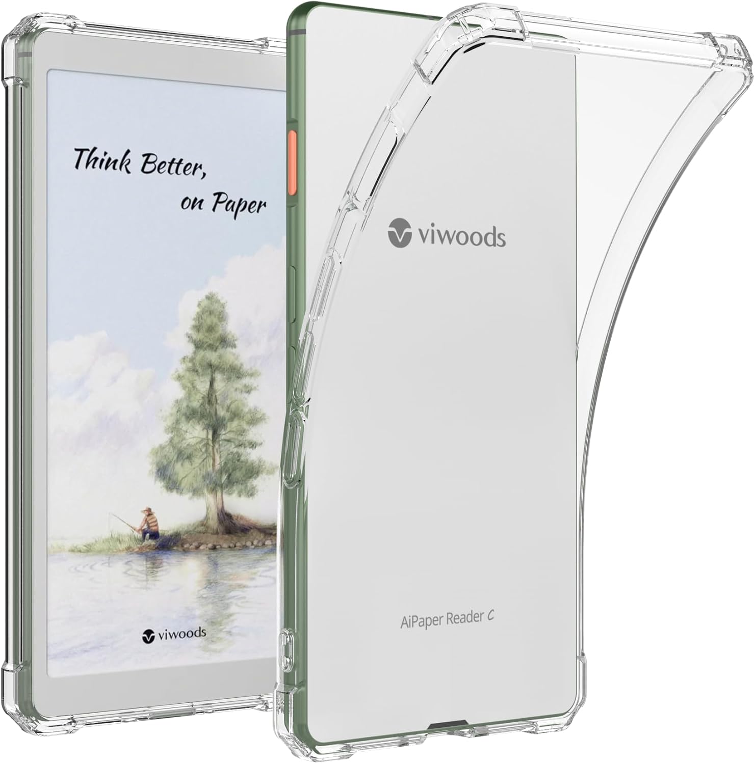 クリアケース VIWOODS AiPaper Reader & AiPaper Reader C用6.1インチ、2025年発売用、超薄型軽量TPU透明で柔軟なソフトバックコーブ クリア