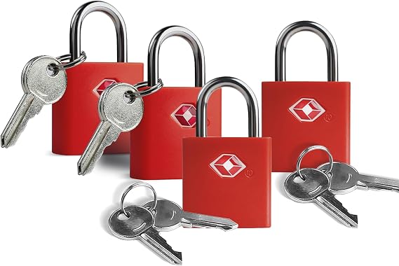 TSA Approved Luggage Locks, Small Padlocks with Keys for Zipper