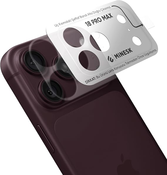 Minesk iPhone 18 Pro Max için Kolay Kurulum Kamera Adası Lens Etrafı Koruyucu TPU Film – Tam Kaplayan Koruma 2’li Paket (18 Pro Max)
