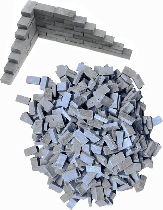 Cayway Mini Bricks - 560 Pcs Black Tiny Bricks for Landscaping, Crafts, Dollhouse & Mini Garden Accessories