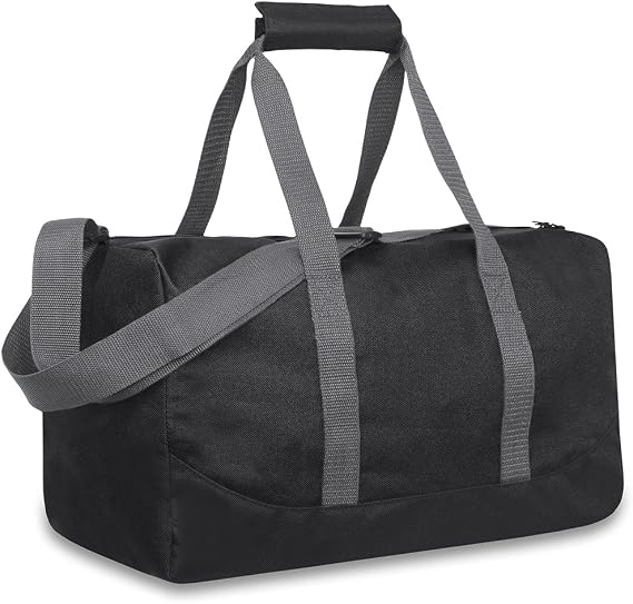 Trail maker 30 Liter, 17 Inch Canvas Duffle Bags for Men and Women -Travel Weekender Overnight Carry-On Shoulder Duffel Tote Bags (Black)