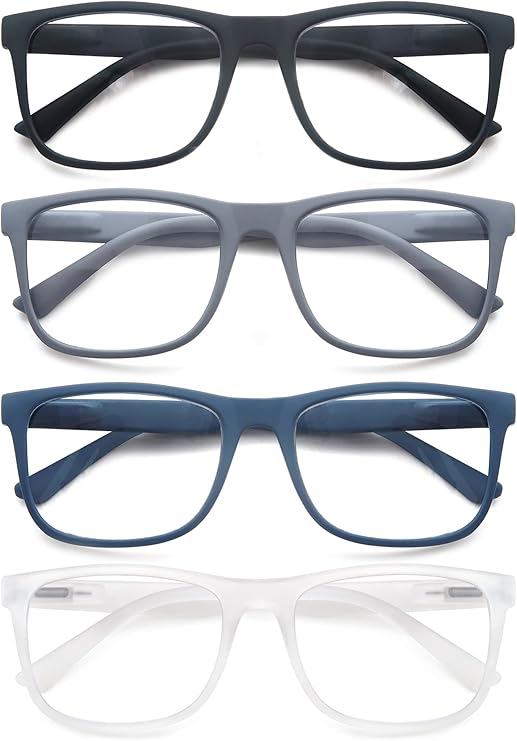 MODFANS Blue Light Blocking Reading Glasses Men Large Oversized Square Readers Wide for Men Big Head Large Face
