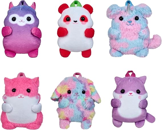 REAL LITTLES - INCLUDES 1 BACKPACK ONLY - Plush Pet Backpack Soft and Fluffy, Animal Micro Backpacks Includes 4 Authentic Micro Stationery Surprises! - Styles may vary