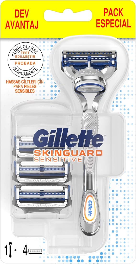 Gillette Skinguard Tıraş Makinesi Plus 4'lü Yedek Tıraş Bıçağı