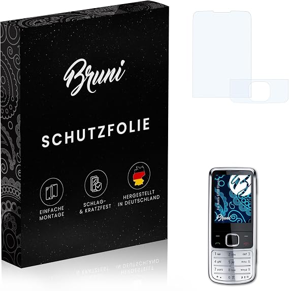 Bruni Schutzfolie kompatibel mit Nokia 6700 Classic Folie glasklare Displayschutzfolie (2er Set)