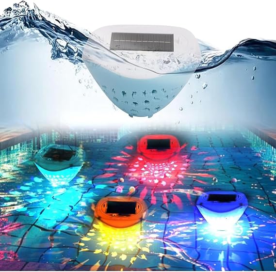 Solar Swimming Pool Light Floating,Pool Lights with RGB Color Changing Fish Pattern,Waterproof LED Lights for Inground/Above Ground Pool, Hot Tub, Pond, Outdoor Garden & Party Decor (Blue) [Energy Class A]
