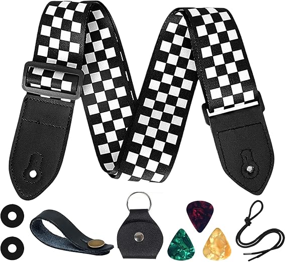 Guitar Strap,Leather Ends Guitar Shoulder Strap