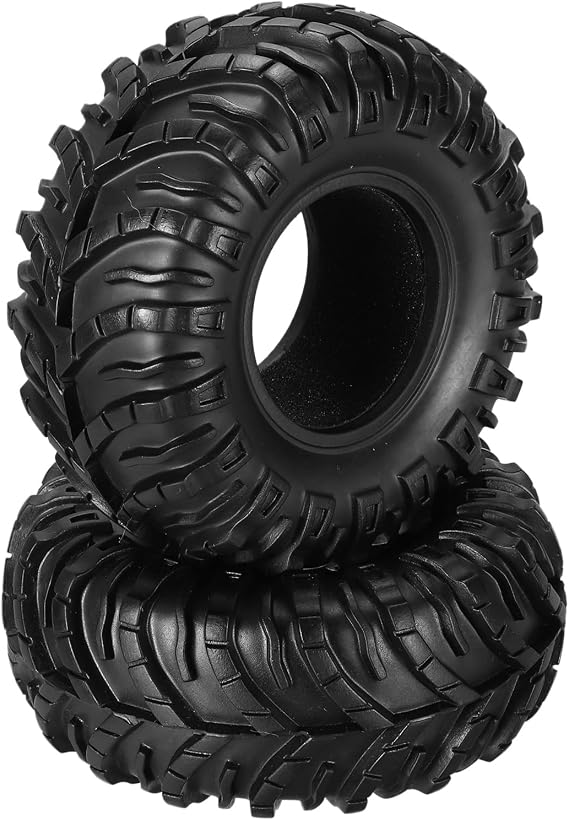 sourcing map 2Pcs Simulation Soft Rubber Wheel Tires RC On-Road Car Tyres 2.2" Crawler Tires B7-Type with Sponge Inside for RC Off-Road Cars SCX10 TRX4, 130mm x 58mm