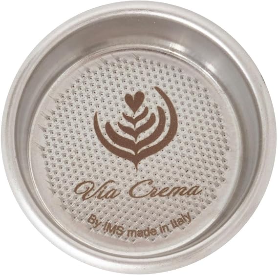 VIA CREMA 54mm Filter Basket Compatible with Breville Sage Espresso Machines Express, Bambino, Bambino Plus, Barista Pro - 26mm 2 Cups - Made in Italy by IMS