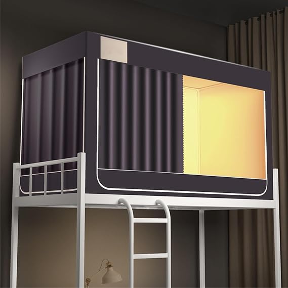 Bed Tent Twin, Privacy Tent for Bunk Beds, Bed Canopy with Bed Frame, House Bed Tent Windproof Dustproof Bed Curtain Loft Bed Color : Dark gray, Size : 75" L x 31" W x 43" H