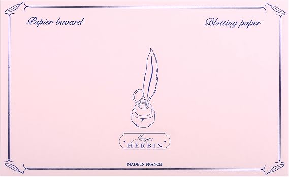 Jacques Herbin 25560T - One packet of 10 blotters - Format size 12x16 cm - weight 240g - Rose/ Pink Colour - Creative - Calligraphy tool - Writing - Drawing