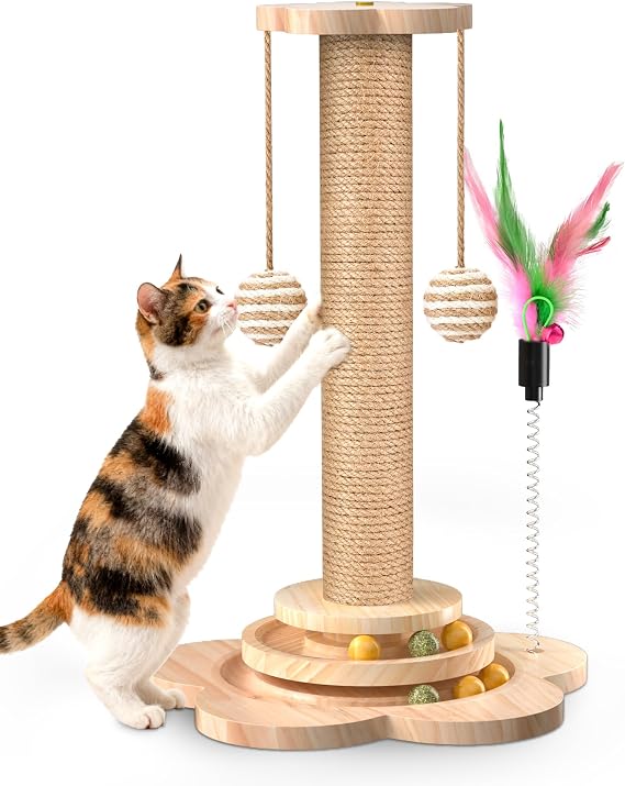 Cat Scratching Post, Scratcher Pole for Indoor Cats Tree Tower