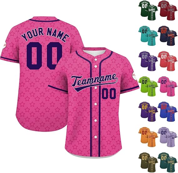 Custom Baseball Jersey Personalized Team Uniform Shirts Printed Name Number Sports Fans for Men Women Youth