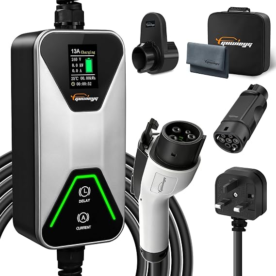 EV Charger Type1 to 3 Pin Plug, 3kw|5M|13A, Type1 EV Charger 3 Pin