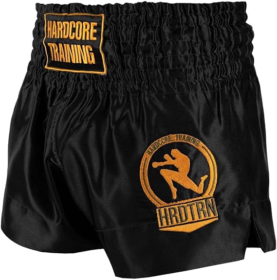 Hardcore Training Classic Muay Thai Shorts Black White Red Camo Blue Kick Boxing MMA Combat Sport Sparring Trunks
