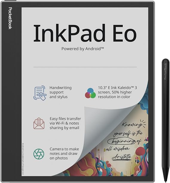 pocketbook InkPad EO 10.3" Renkli, Kalemli ve Kameralı Android E-kitap Okuyucu