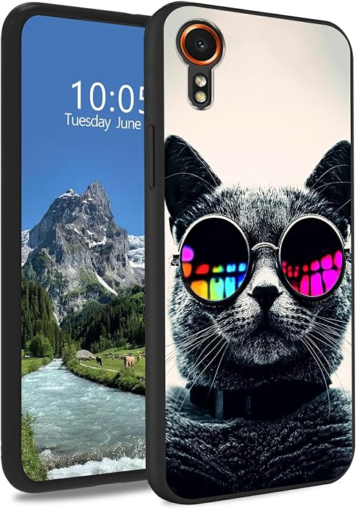 Cool Cat Case for Samsung Galaxy XCover 7 6.6", Slim Soft TPU Silicone Protective Cover, Anti-Slip Grip & Shockproof Design for Samsung XCover 7