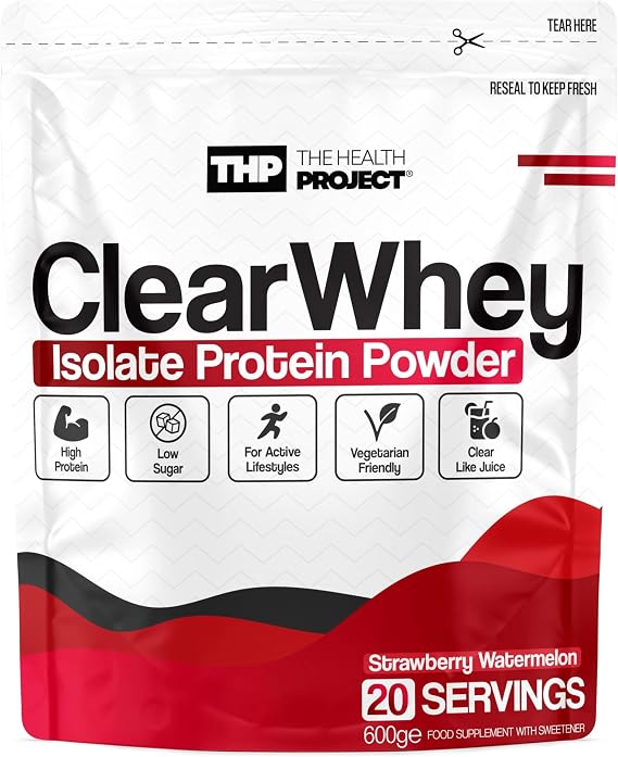 Clear Whey Isolate Protein Powder - Refreshing, Low Calorie Whey Protein Isolate, 600g, Lactose-Friendly, 20 Servings (600g, Strawberry Watermelon)