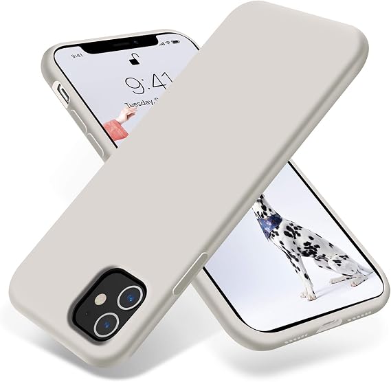 OTOFLY Compatible with iPhone 11 Case,ultra slim fit iPhone case liquid silicone gel cover with full body protection anti-scratch shockproof case,White Stone