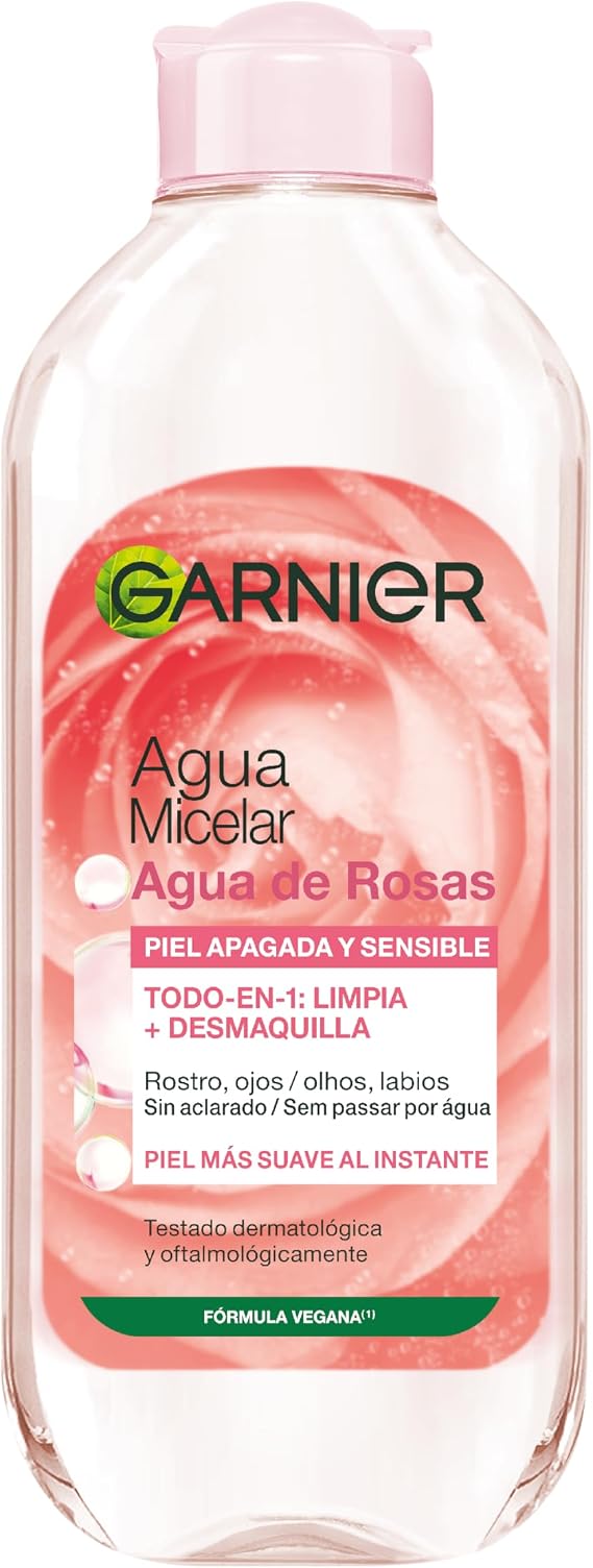 Garnier SkinActive Micellar Water with Rose Water Vegan Formula, 400 ml