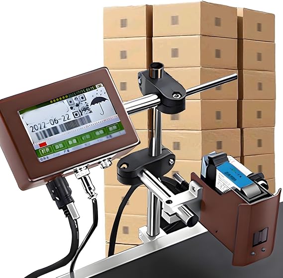 Industrial Inkjet Printer,12.7mm/25.4mm Automatic Inkjet Coding Machine,with Touch Screen,Commercial Label Printer,Date Coder,For Logo,Graphic,Label T6