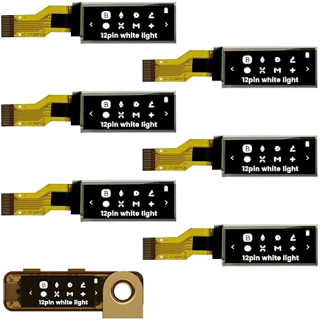 6PCS OLED LCD Display Module, 0.91"4 Wire SPI Serial OLED Screen Driver,128x32 3.3V ~ 4.2V for Ledger Nano S (White Display Color)
